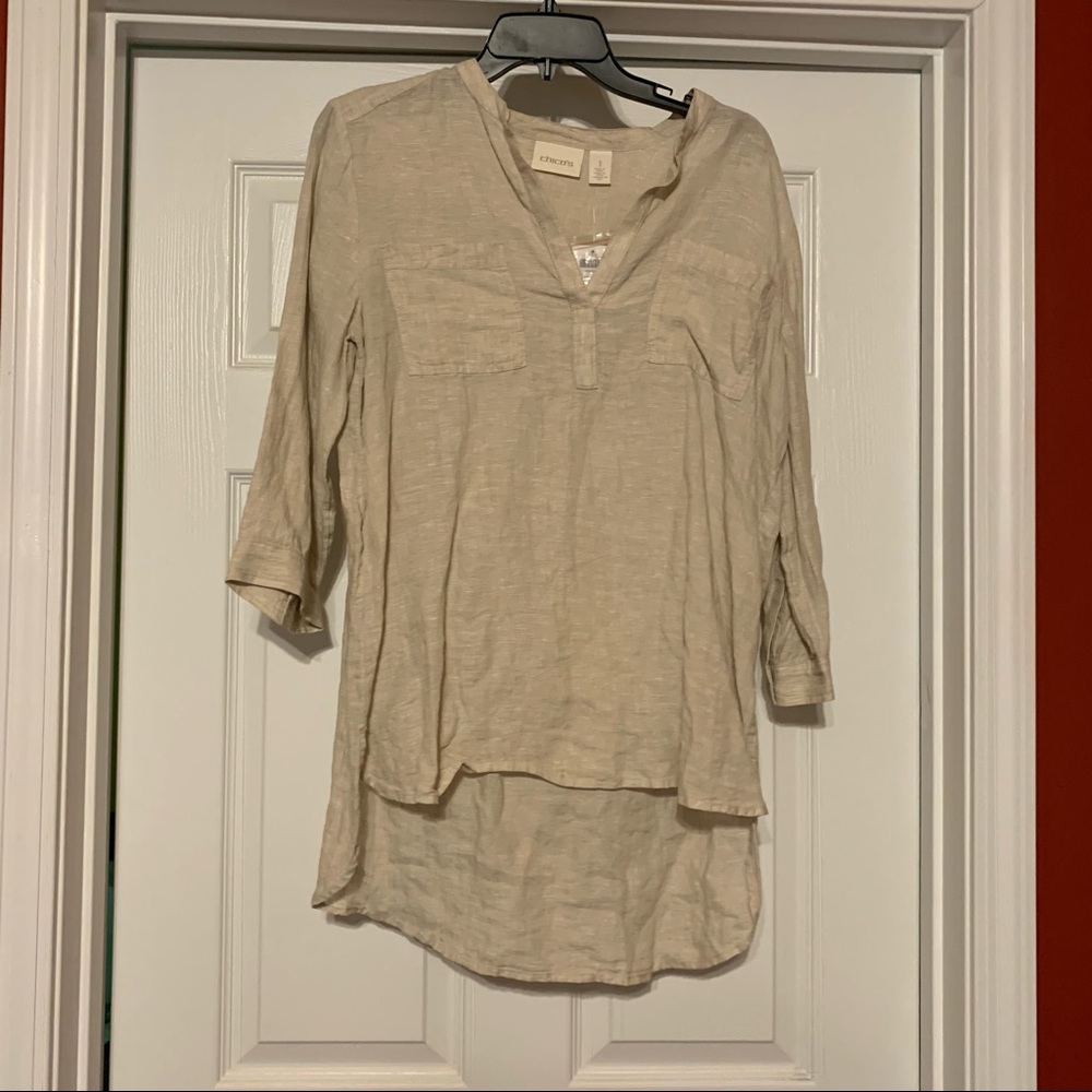 NWT Chico’s Taupe Linen Tunic // Size 1